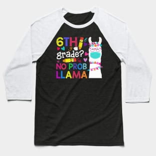 Quarantine Llama 6th Grade 2020 School Social Distance Shirt Funny Back To School Gifts Baseball T-Shirt